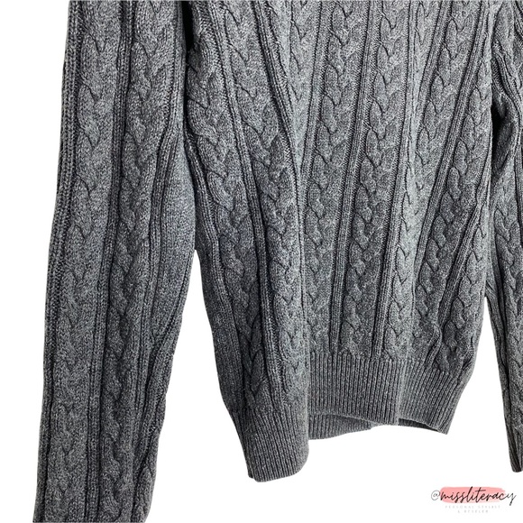 H&M Basic Collection Round Neck Braided Cotton Longsleeve Ribbed Sweater [Sz S] - Picture 3 of 11
